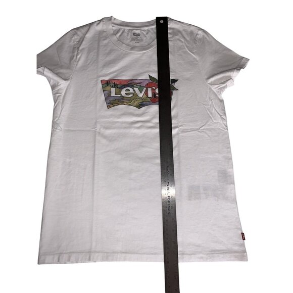 Levis Womens White Graphic T-Shirt Size S/P - Picture 6 of 9